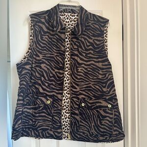Hinson Wu Reversible Animal Print Vest with pockets